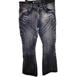 Diamond $tash Diamond Stash streetwear jeans Size 11 black acid-wash